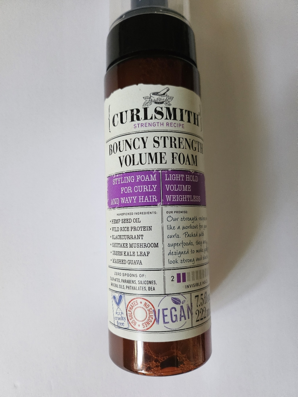 NEW Curlsmith Bouncy Strength Volume Foam all hair types slight hold, 7.5 oz - Picture 2 of 4
